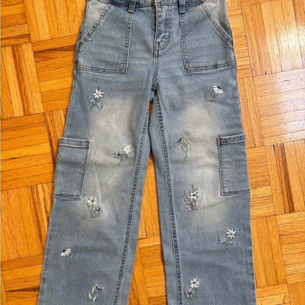Girl Violet Sky Denim Jeans with Purple Logo Label